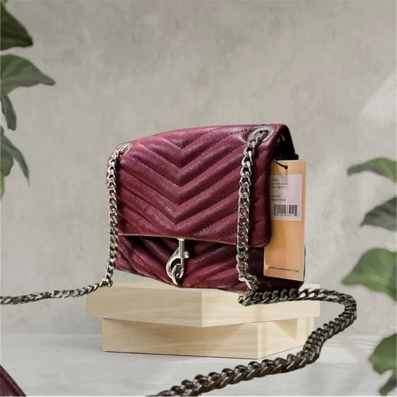 Rebecca Minkoff Burgundy Chevron Shoulder Bag crossbody bag - Picture 5 of 16